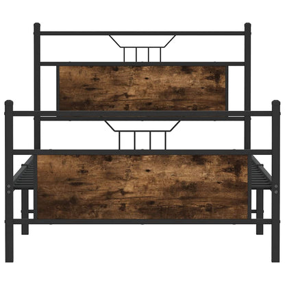 Bedframe zonder matras spaanplaat gerookt eikenkleurig