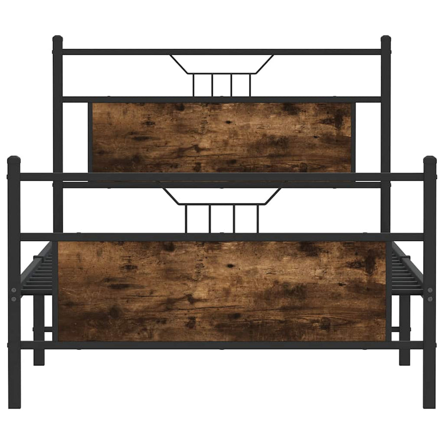 Bedframe zonder matras spaanplaat gerookt eikenkleurig