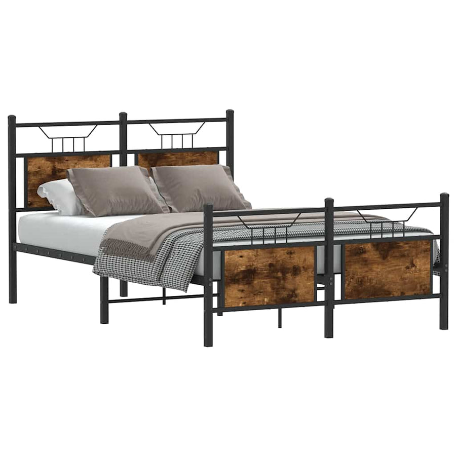 Bedframe zonder matras hout gerookt eikenkleurig 120x190 cm