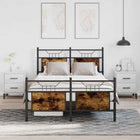 Bed frame without mattress smoked oak-colored wood 120x190 cm