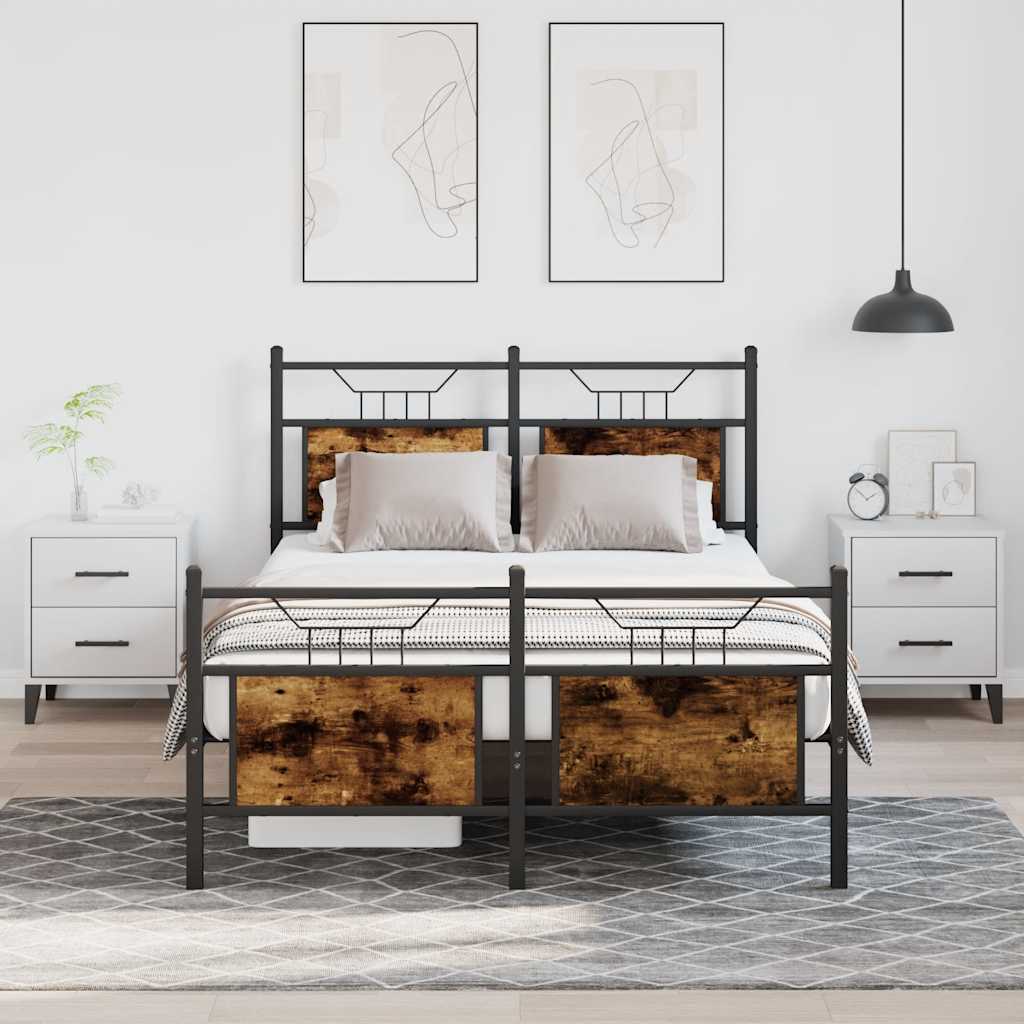 Bedframe zonder matras hout gerookt eikenkleurig 120x190 cm