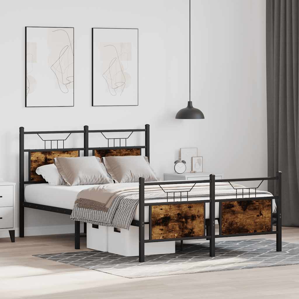Bedframe zonder matras hout gerookt eikenkleurig 120x200 cm