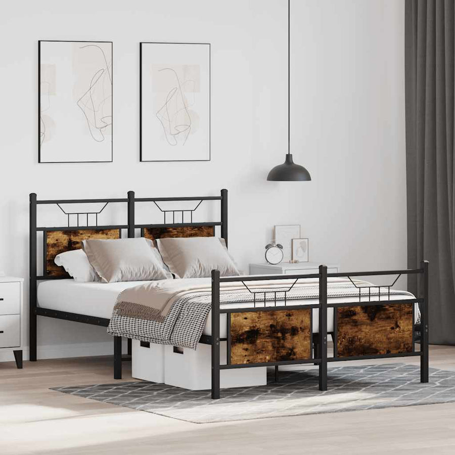Bedframe zonder matras hout gerookt eikenkleurig 120x200 cm