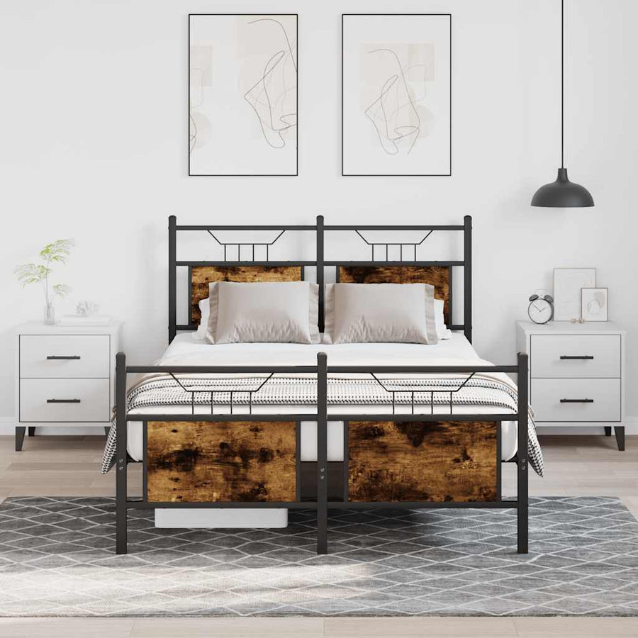 Bedframe zonder matras hout gerookt eikenkleurig 120x200 cm