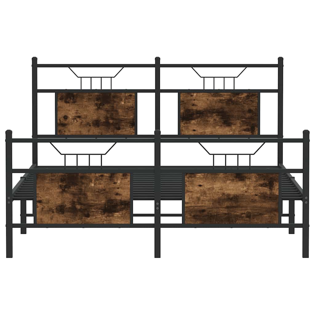 Bedframe zonder matras hout gerookt eikenkleurig 140x190 cm