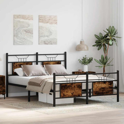 Bedframe zonder matras hout gerookt eikenkleurig 140x200 cm