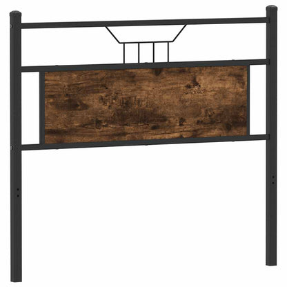 Hoofdbord 100 cm bewerkt hout en staal gerookt eikenkleurig
