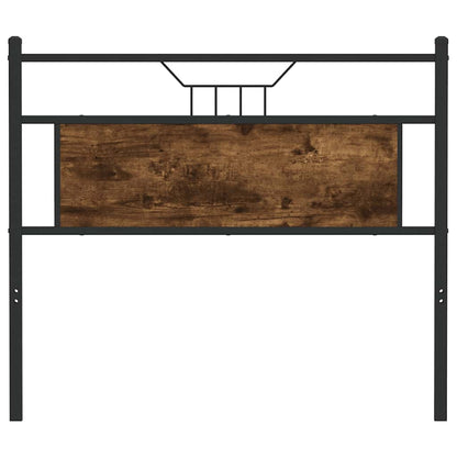 Hoofdbord 100 cm bewerkt hout en staal gerookt eikenkleurig