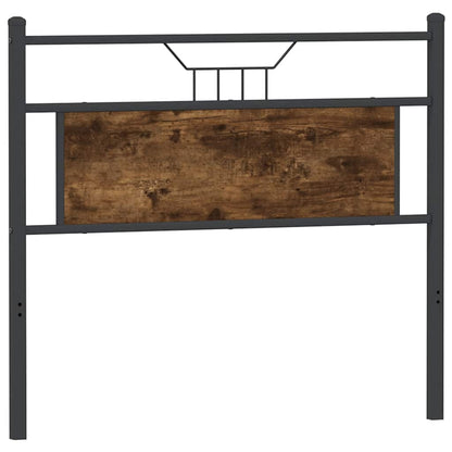 Hoofdbord 100 cm bewerkt hout en staal gerookt eikenkleurig