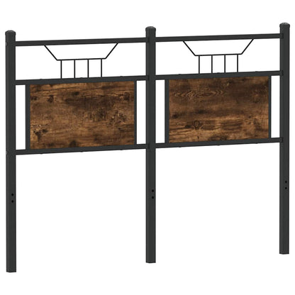 Hoofdbord 120 cm bewerkt hout en staal gerookt eikenkleurig
