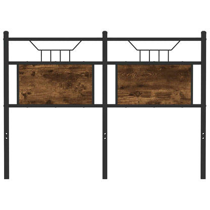 Hoofdbord 120 cm bewerkt hout en staal gerookt eikenkleurig