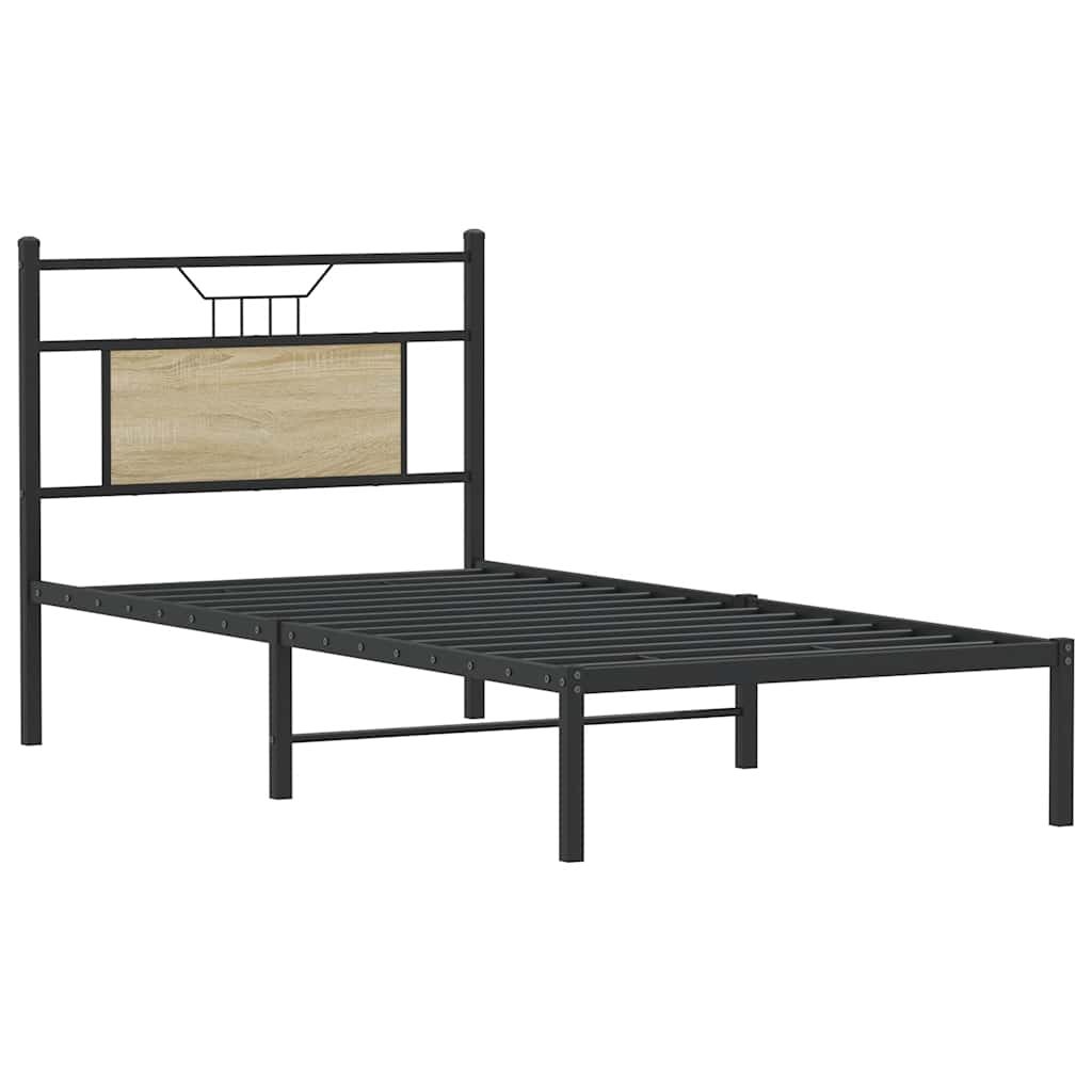 Bedframe zonder matras hout sonoma eikenkleurig 75x190 cm