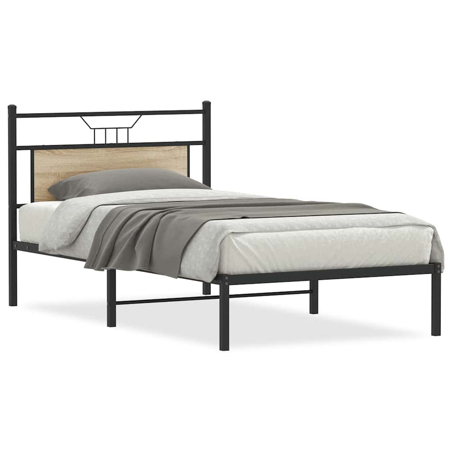 Bedframe zonder matras hout sonoma eikenkleurig 100x190 cm