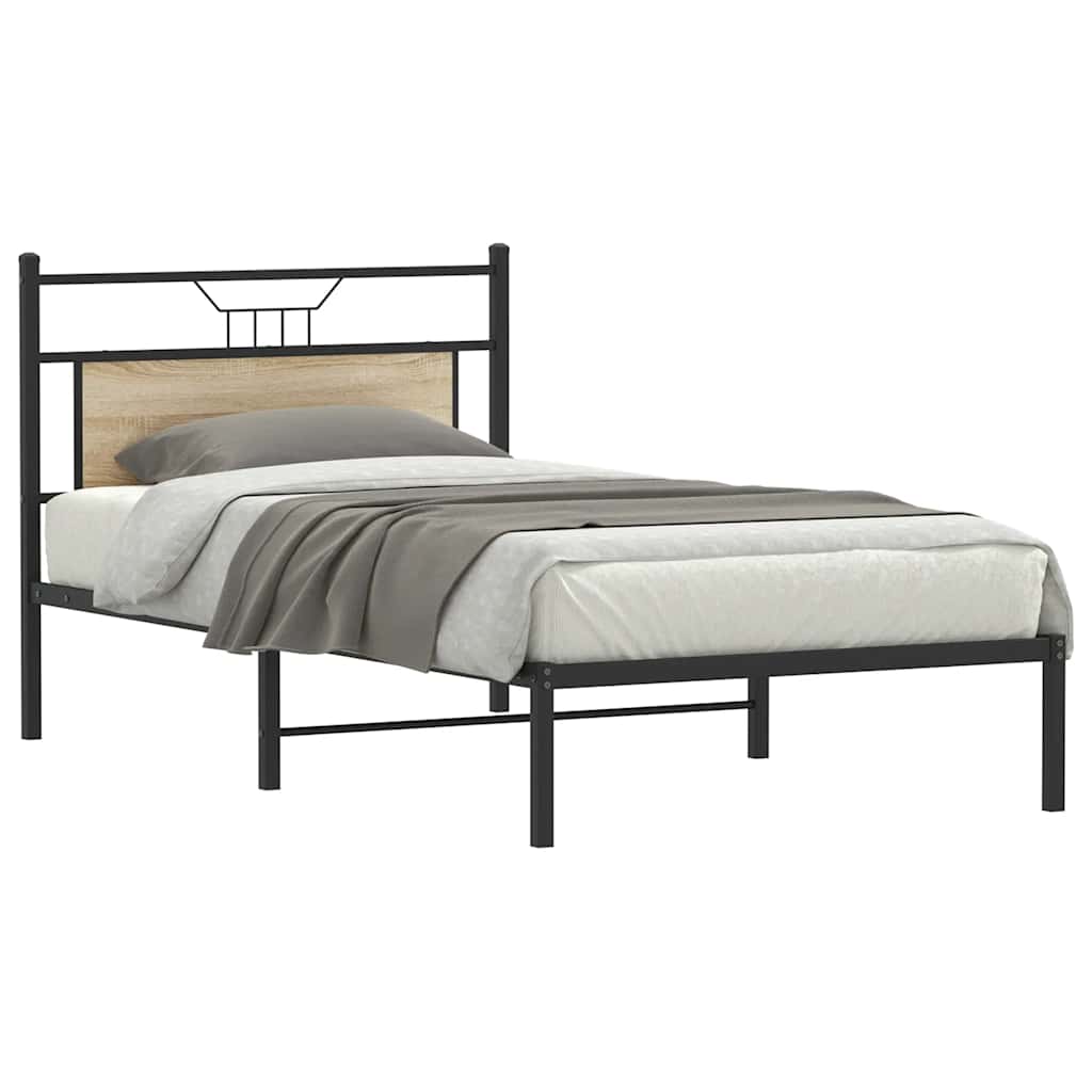 Bedframe zonder matras hout sonoma eikenkleurig 100x190 cm