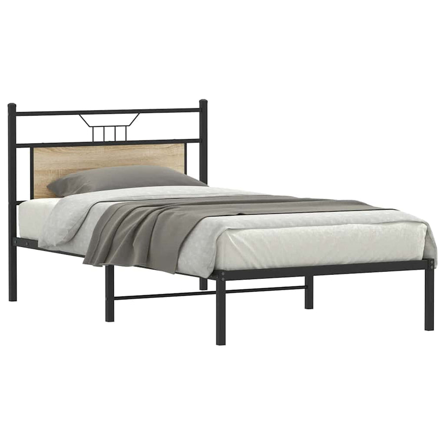 Bedframe zonder matras hout sonoma eikenkleurig 100x190 cm