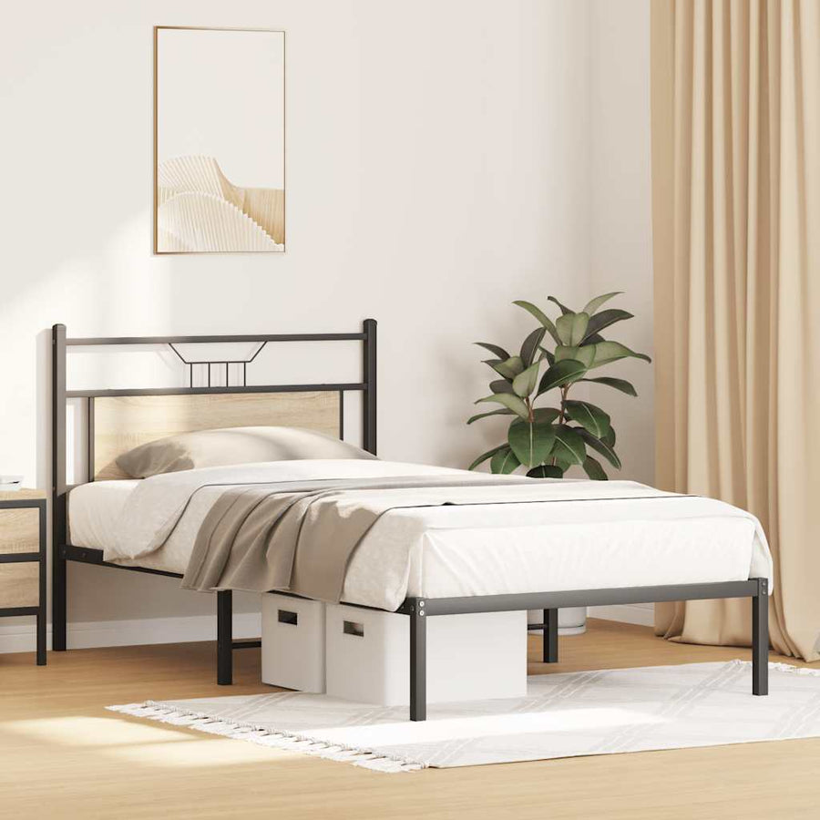 Bedframe zonder matras hout sonoma eikenkleurig 100x190 cm