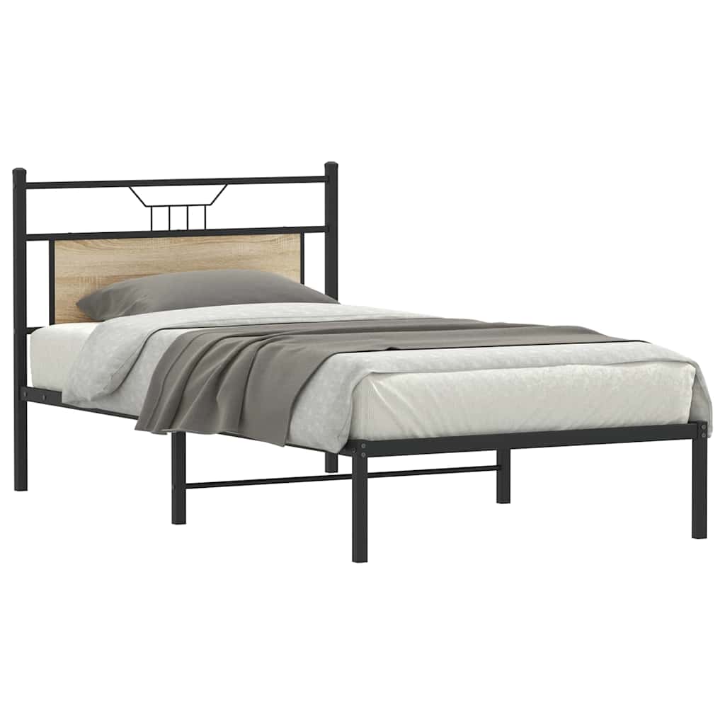 Bedframe zonder matras 107x203cm spaanplaat sonoma eikenkleurig
