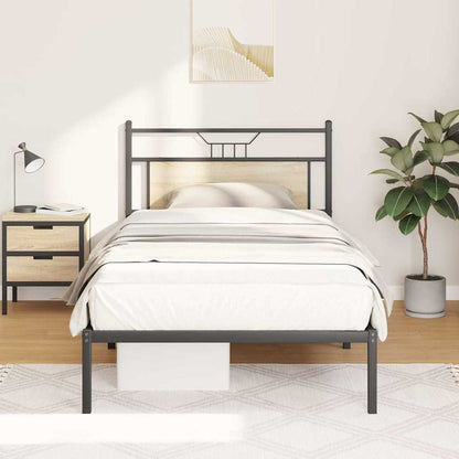 Bedframe zonder matras 107x203cm spaanplaat sonoma eikenkleurig