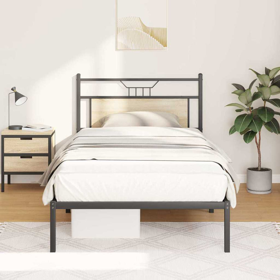 Bedframe zonder matras 107x203cm spaanplaat sonoma eikenkleurig