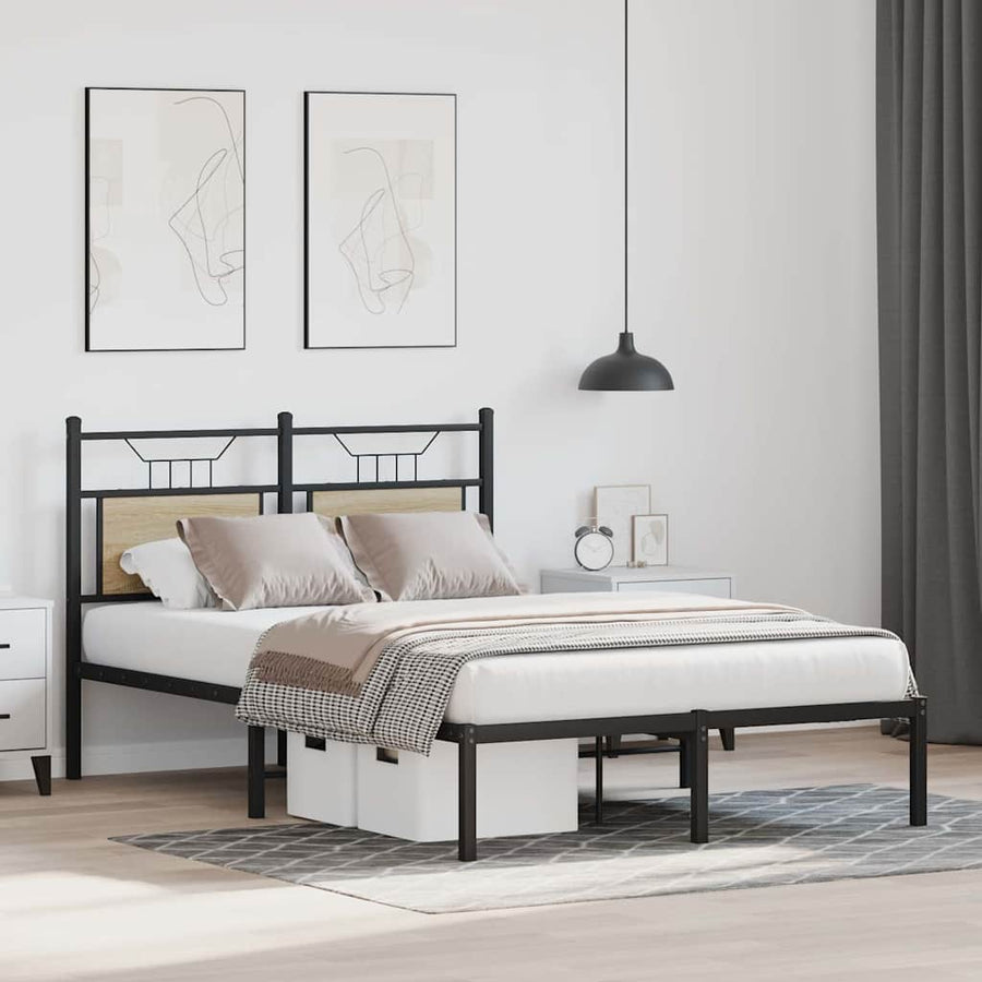 Bedframe zonder matras hout sonoma eikenkleurig 120x190 cm