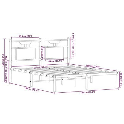 Bedframe zonder matras hout sonoma eikenkleurig 140x190 cm