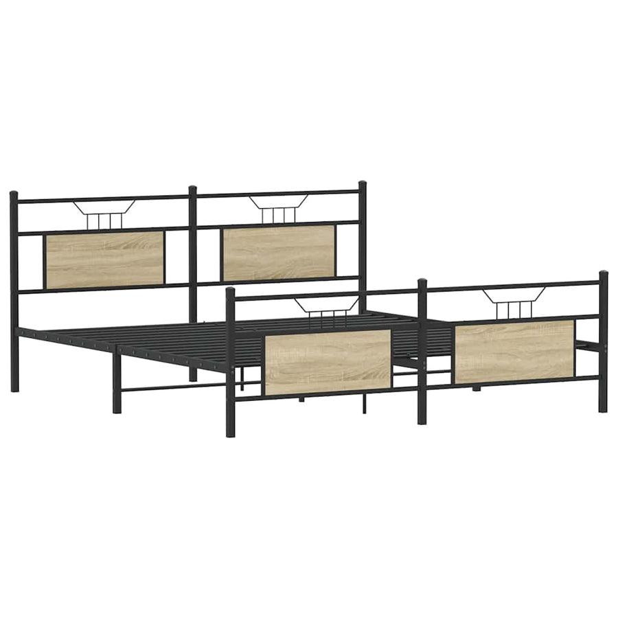 Bedframe zonder matras hout sonoma eikenkleurig 140x200 cm