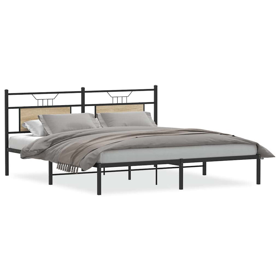 Bedframe zonder matras hout sonoma eikenkleurig 183x203 cm