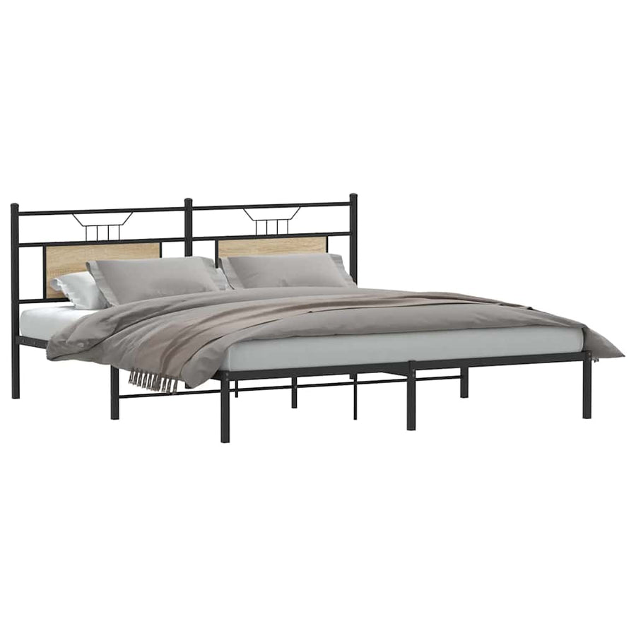Bedframe zonder matras hout sonoma eikenkleurig 183x203 cm
