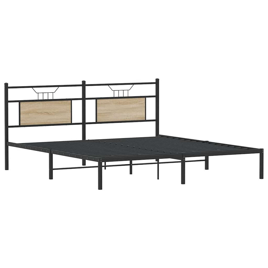 Bedframe zonder matras hout sonoma eikenkleurig 183x203 cm