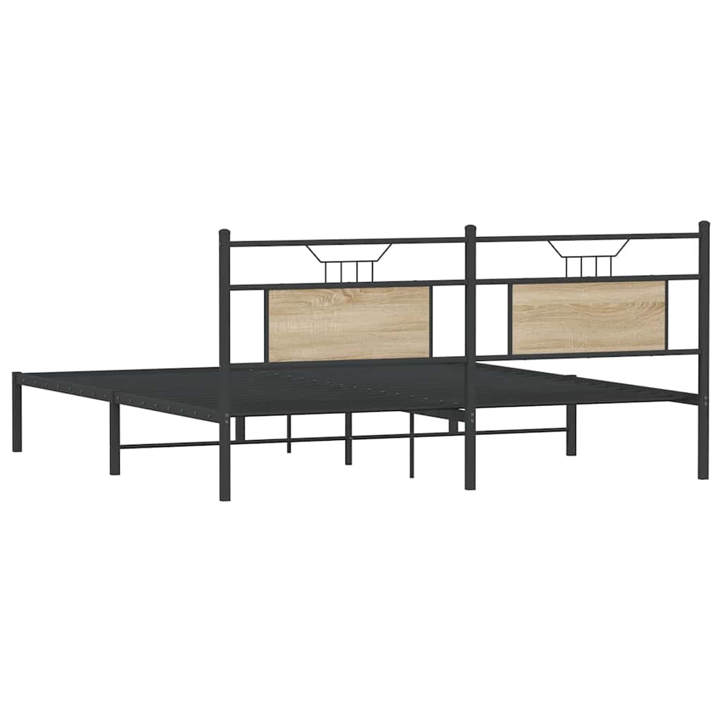 Bedframe zonder matras hout sonoma eikenkleurig 183x203 cm