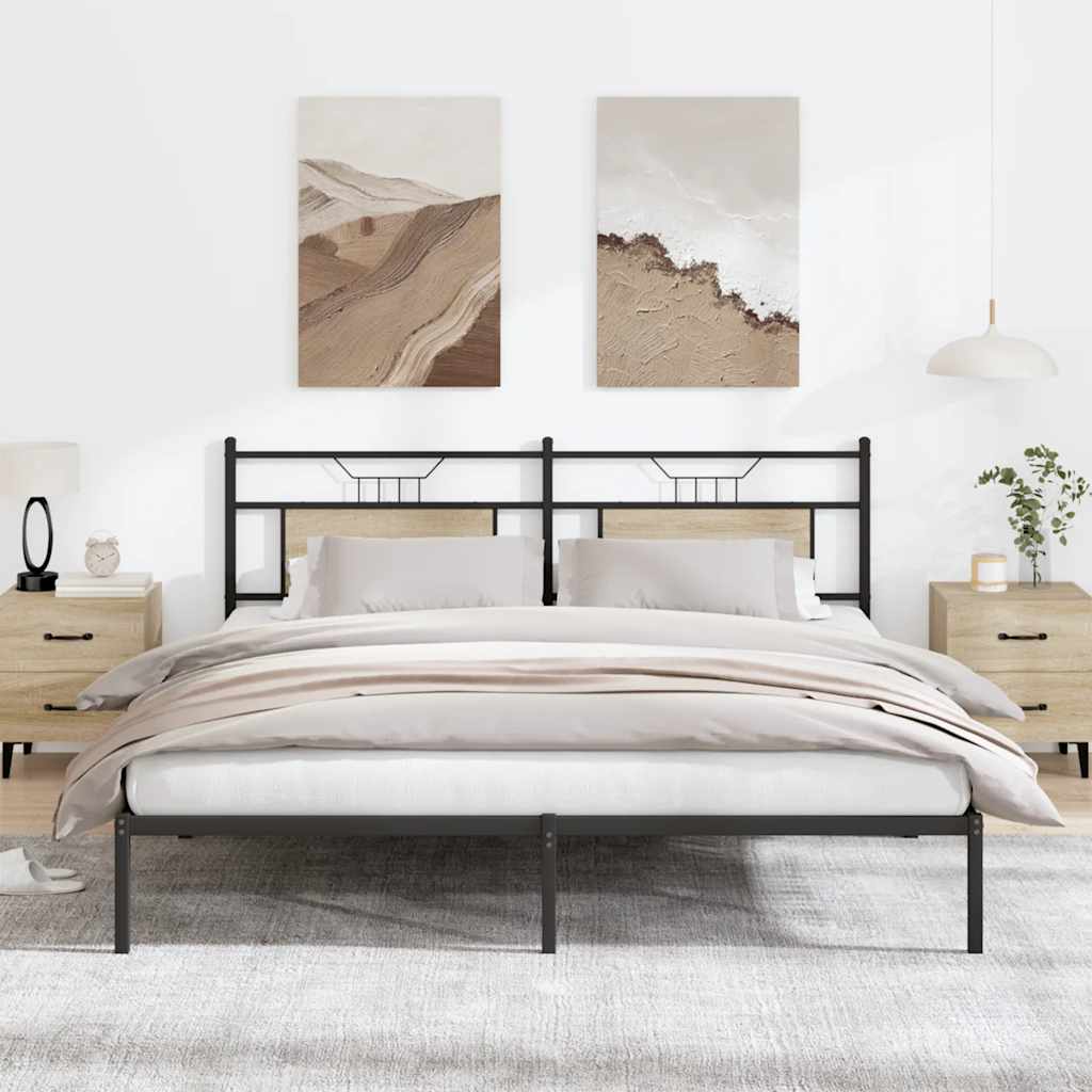 Bedframe zonder matras hout sonoma eikenkleurig 183x203 cm