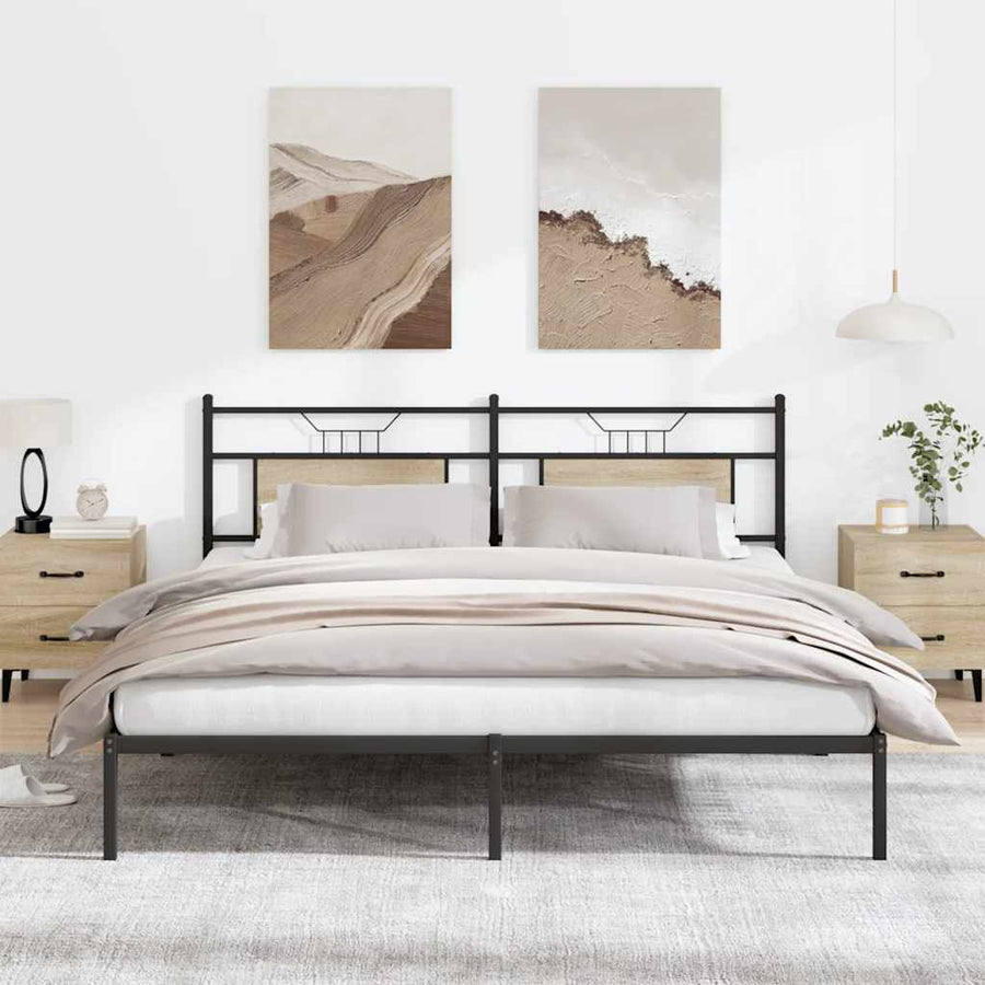 Bedframe zonder matras hout sonoma eikenkleurig 183x203 cm