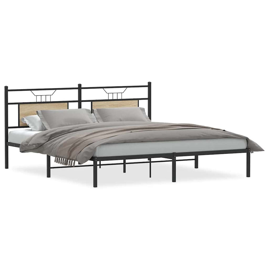 Bedframe zonder matras 183x213cm spaanplaat sonoma eikenkleurig