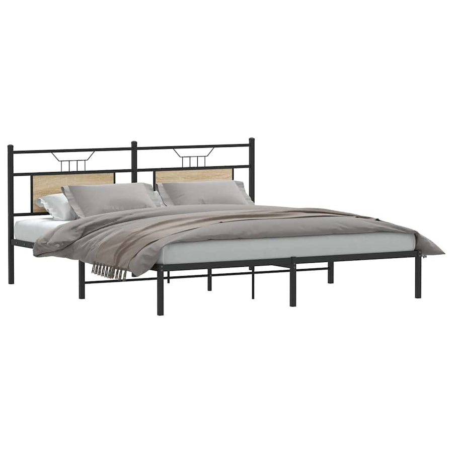 Bedframe zonder matras 183x213cm spaanplaat sonoma eikenkleurig