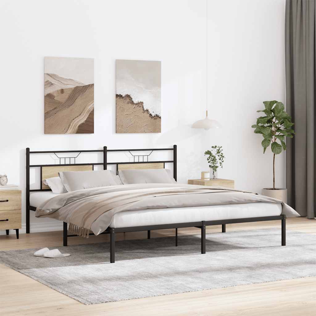 Bedframe zonder matras 183x213cm spaanplaat sonoma eikenkleurig