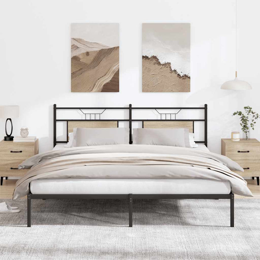 Bedframe zonder matras 183x213cm spaanplaat sonoma eikenkleurig