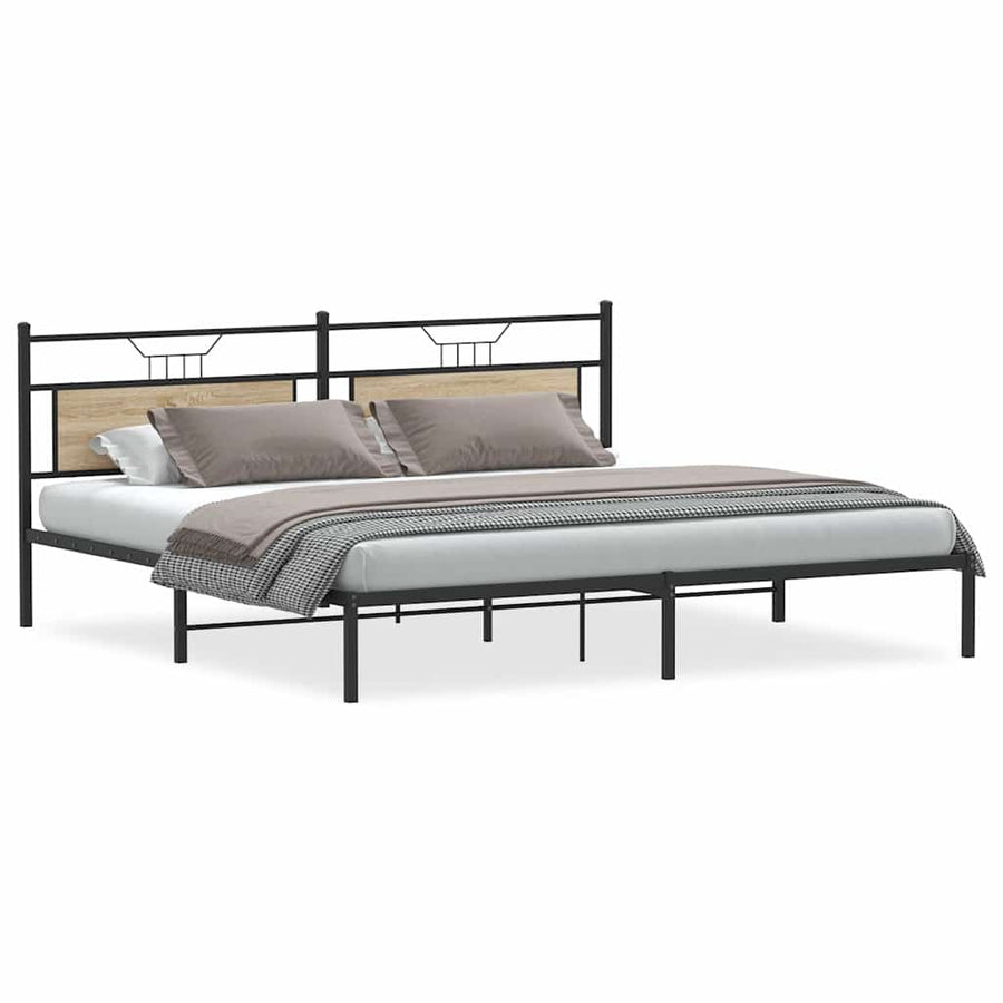 Bedframe zonder matras 193x203cm spaanplaat sonoma eikenkleurig