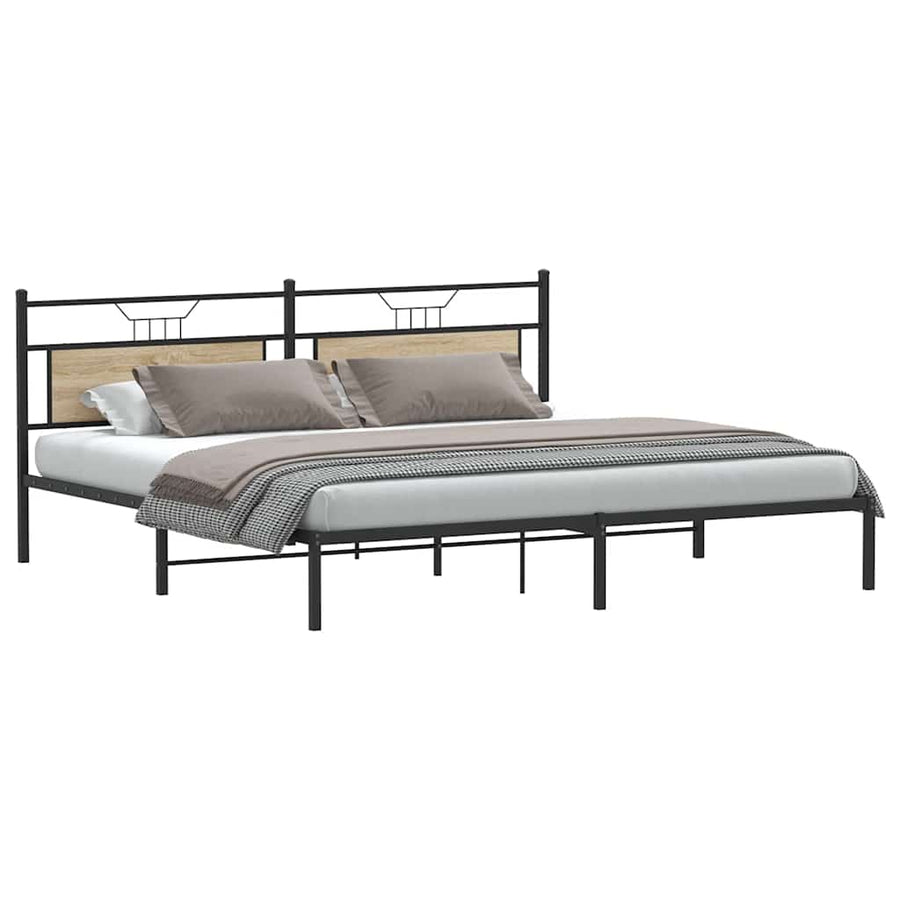 Bedframe zonder matras 193x203cm spaanplaat sonoma eikenkleurig