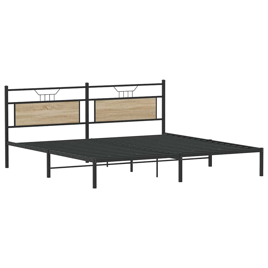 Bedframe zonder matras 193x203cm spaanplaat sonoma eikenkleurig