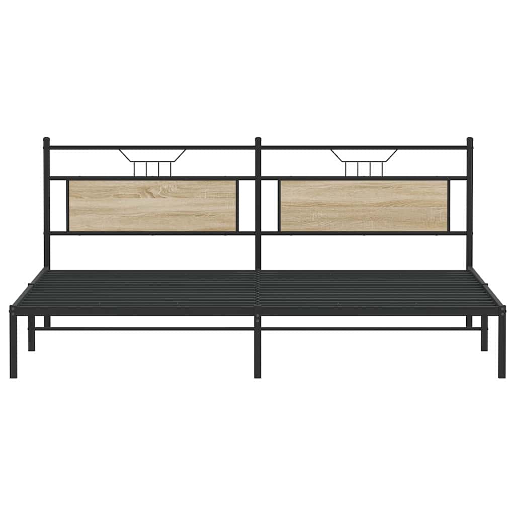 Bedframe zonder matras 193x203cm spaanplaat sonoma eikenkleurig