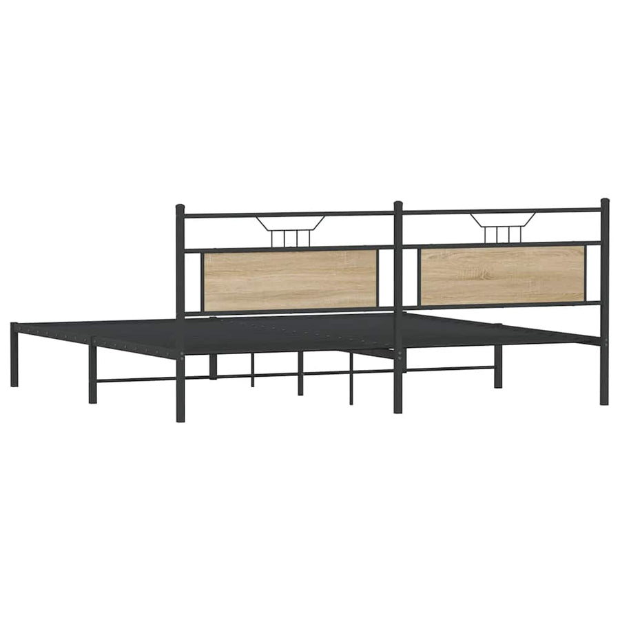 Bedframe zonder matras 193x203cm spaanplaat sonoma eikenkleurig