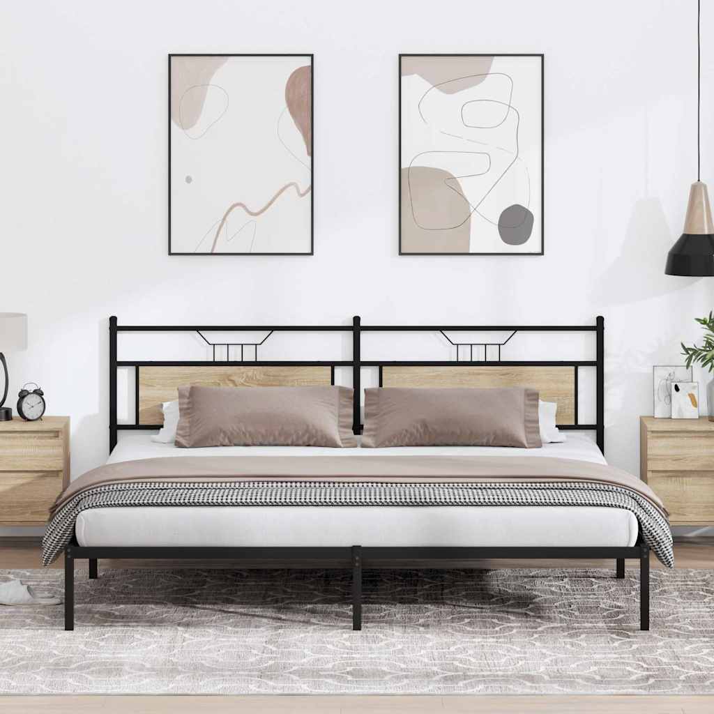 Bedframe zonder matras 193x203cm spaanplaat sonoma eikenkleurig