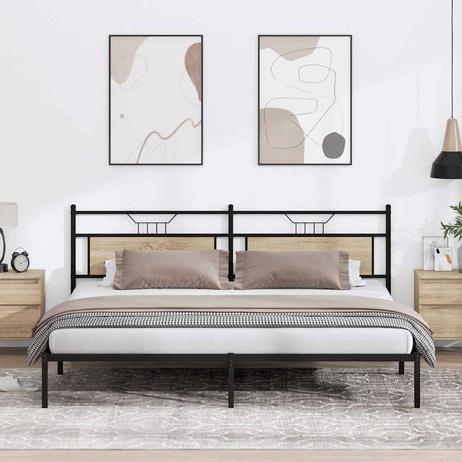 Bedframe zonder matras 193x203cm spaanplaat sonoma eikenkleurig