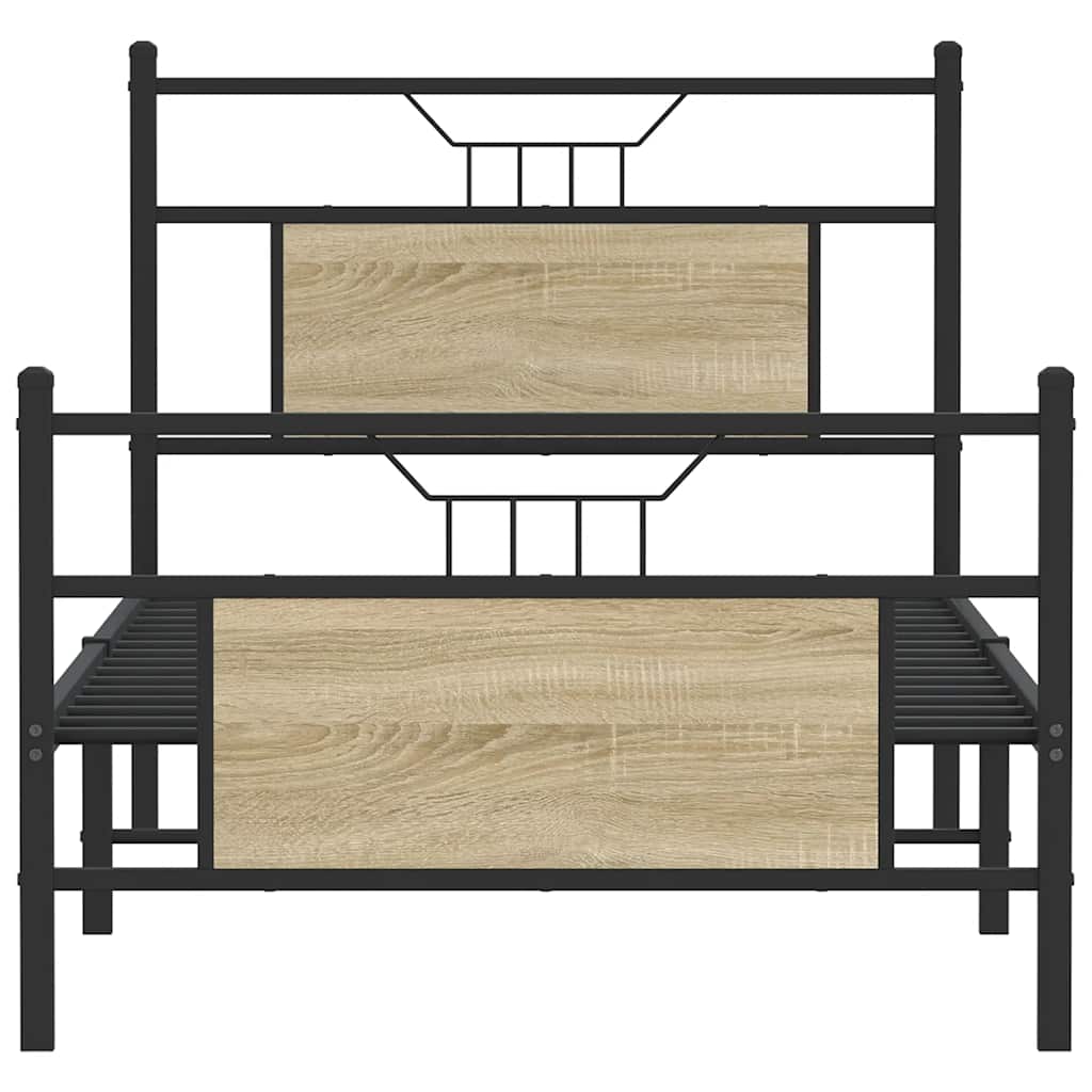 Bedframe zonder matras hout sonoma eikenkleurig 75x190 cm
