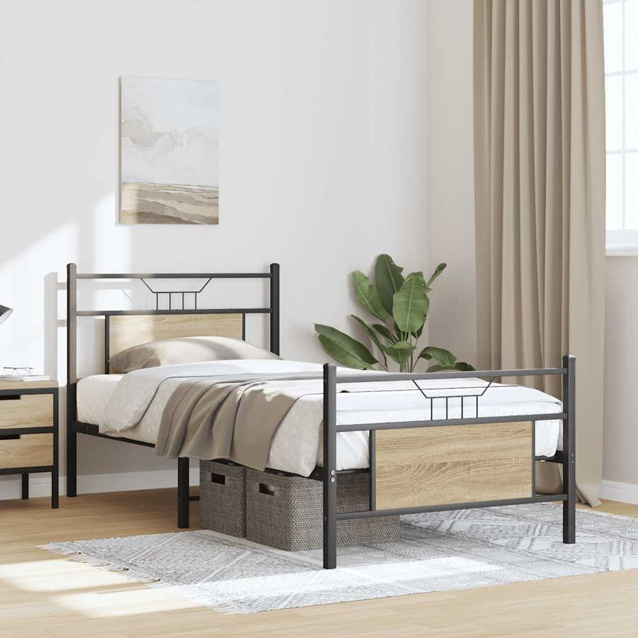 Bedframe zonder matras hout sonoma eikenkleurig 80x200 cm