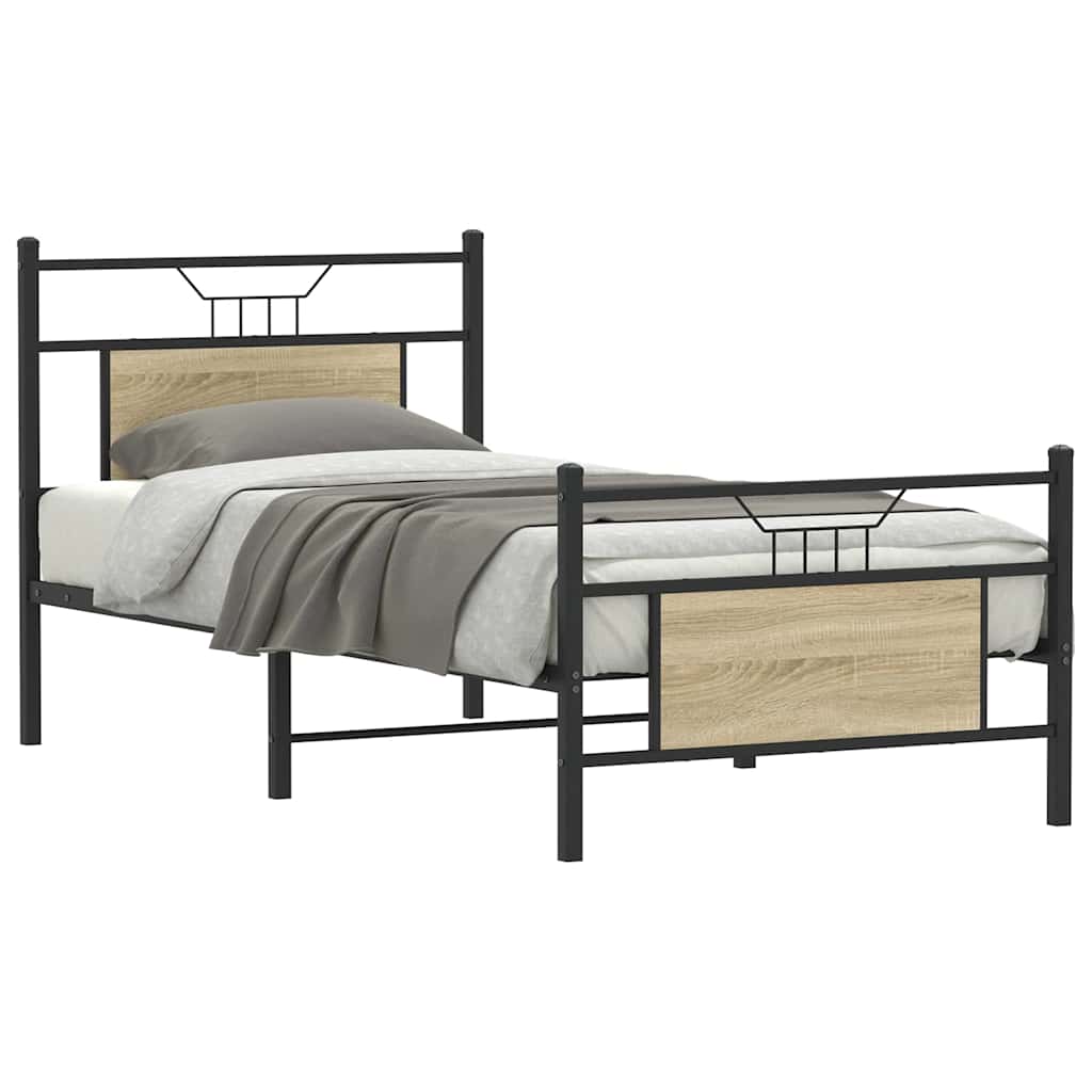 Bedframe zonder matras hout sonoma eikenkleurig 80x200 cm