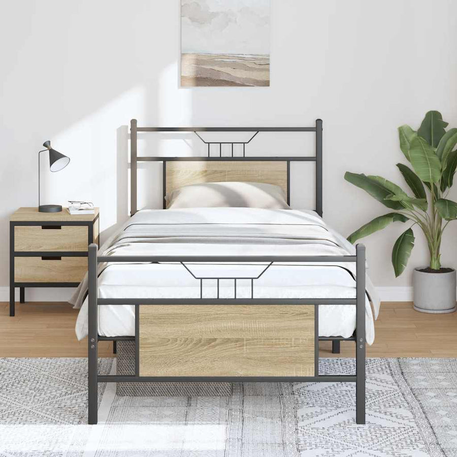 Bedframe zonder matras hout sonoma eikenkleurig 90x200 cm