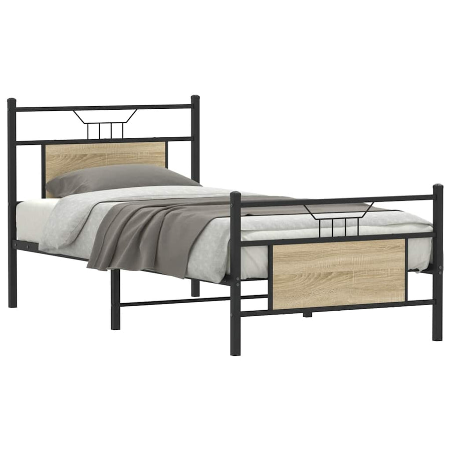 Bedframe zonder matras hout sonoma eikenkleurig 90x200 cm