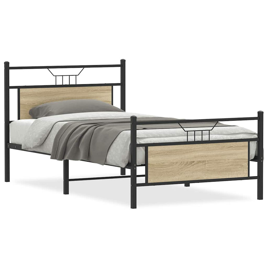 Bedframe zonder matras 107x203cm spaanplaat sonoma eikenkleurig