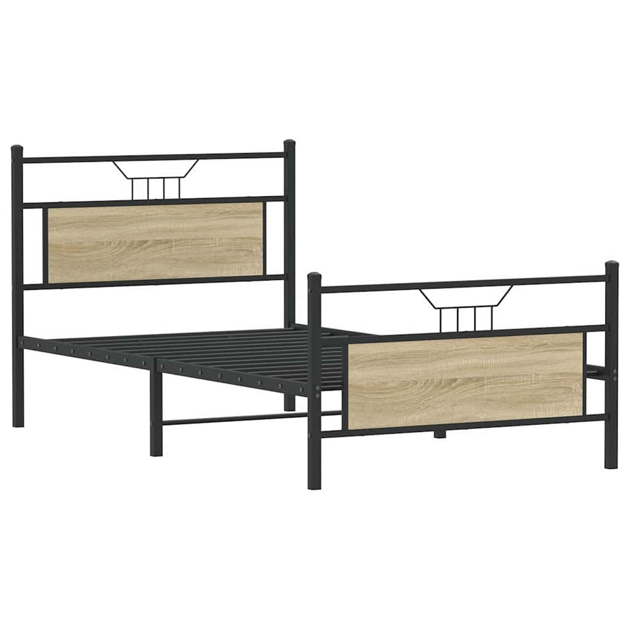 Bedframe zonder matras 107x203cm spaanplaat sonoma eikenkleurig